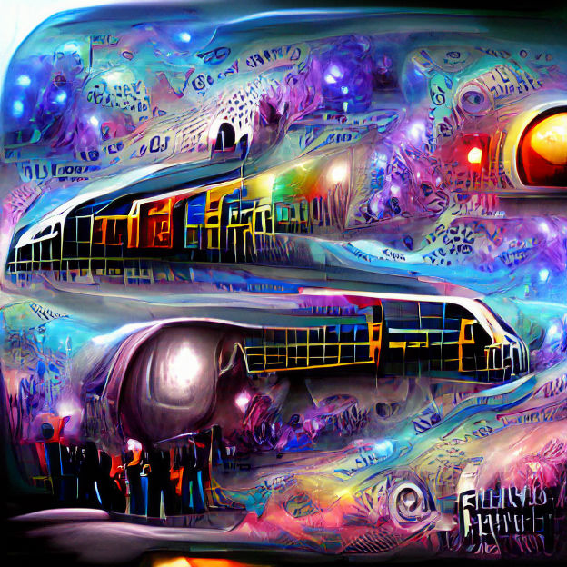 Steam-Powered Locomotive Chugs Through A Futuristic Metropol...