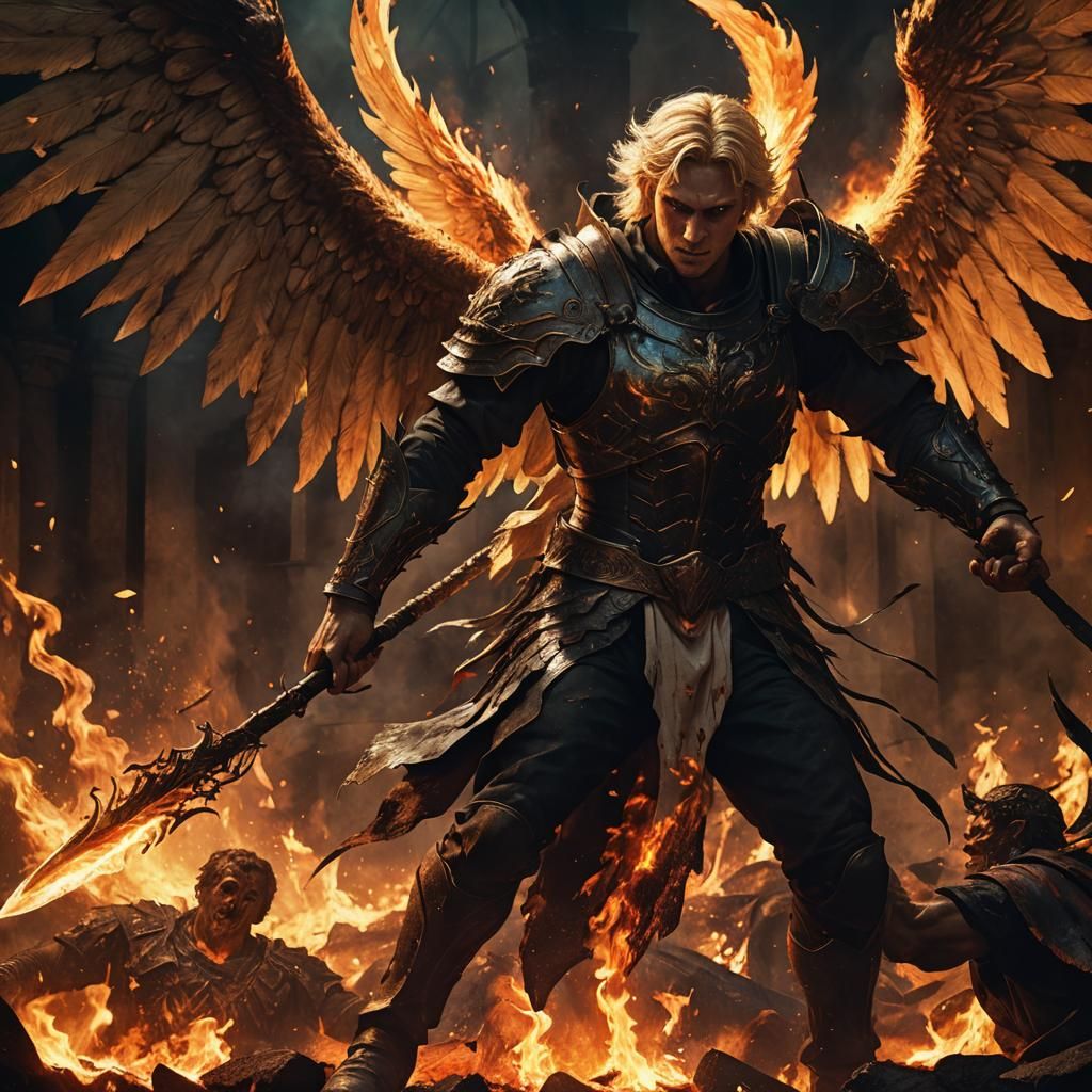 Angel Warrior Unleashes Fury on Hellish Demons in Fiery Clas...