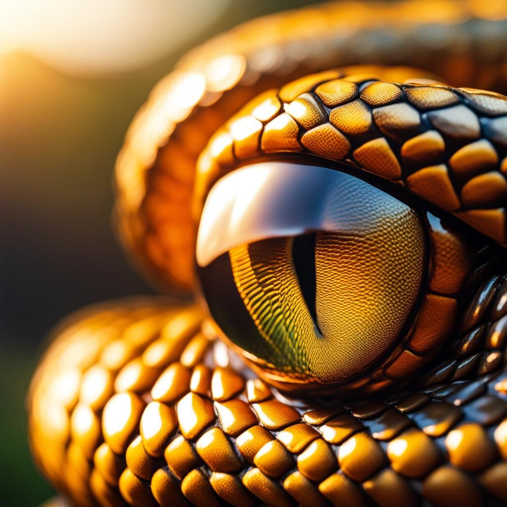 Snake's Golden Eye Revealed in Hyperrealistic Macro