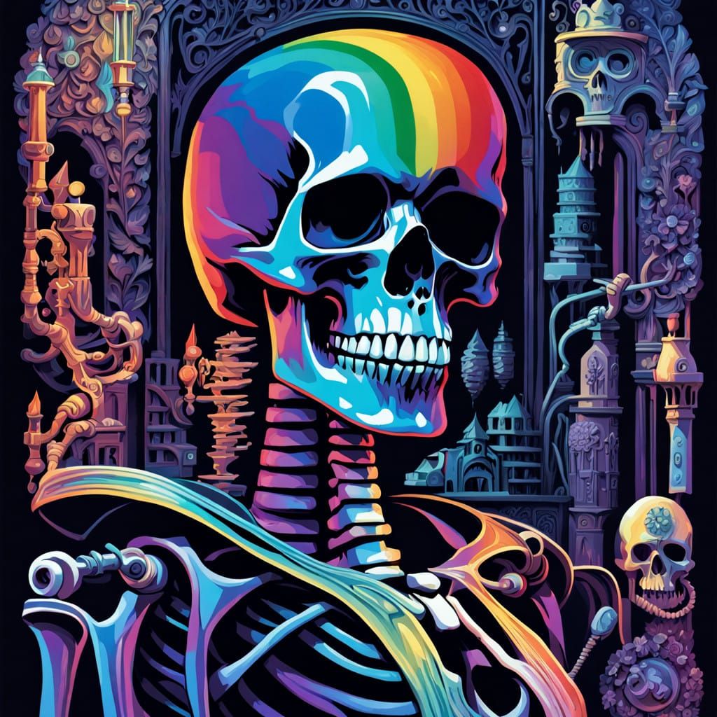 Cyberpunk Impasto Nightmare of the Burning World