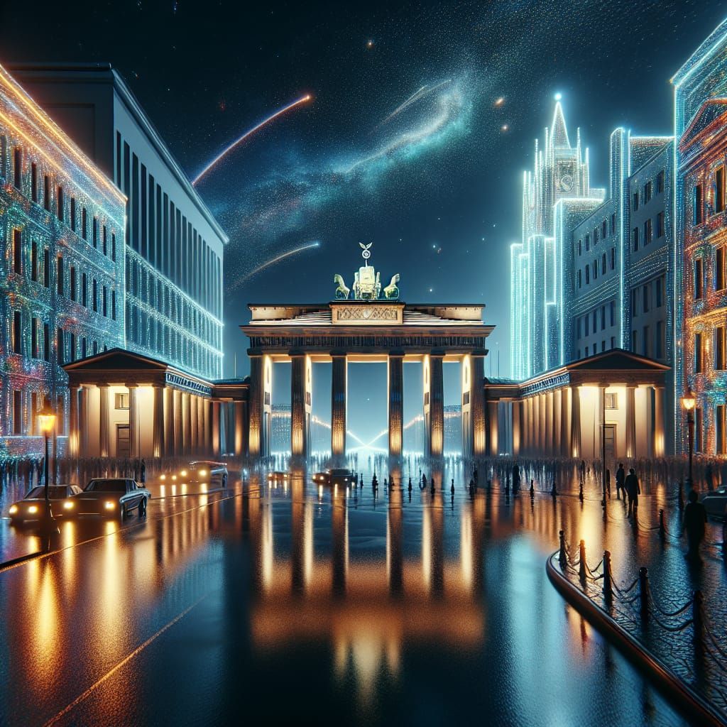 'Berlin Brandenburger Tor' bei Nacht