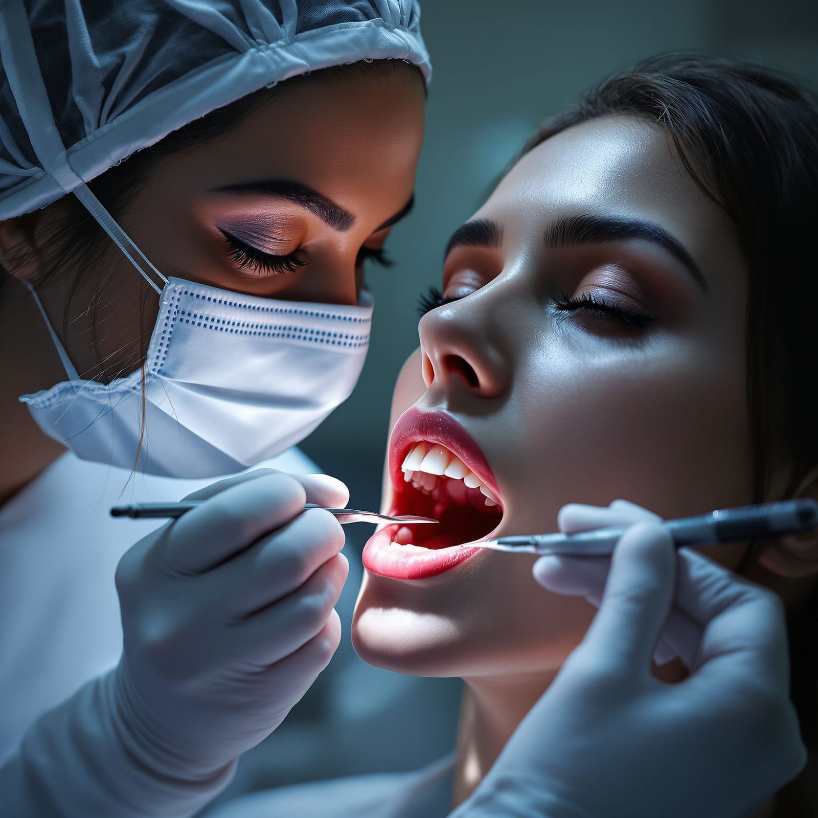 Hyperrealistic Dental Exam in Sterile Clinic
