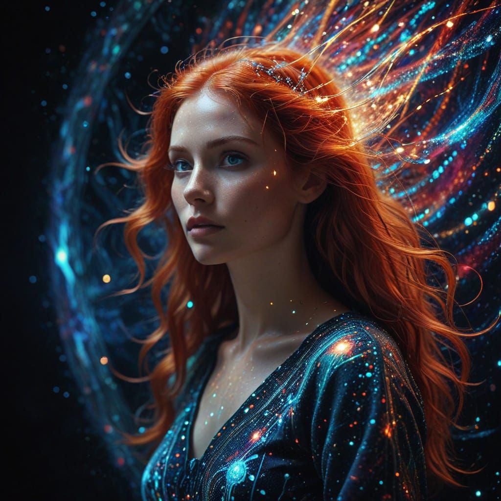 Irish Woman Weaving Magical Tapestry in Cinematic Style