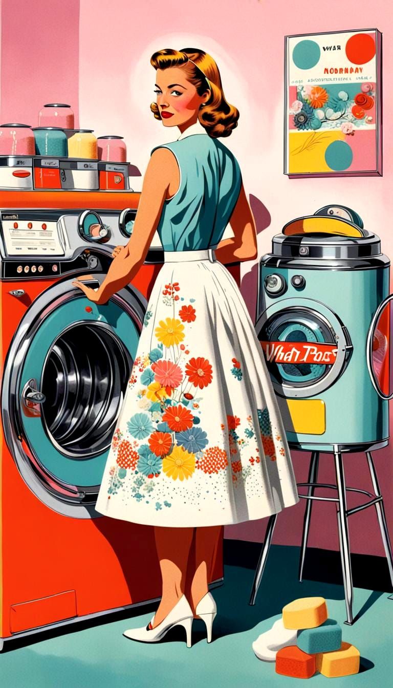 Vintage Detergent Poster in Retro Style