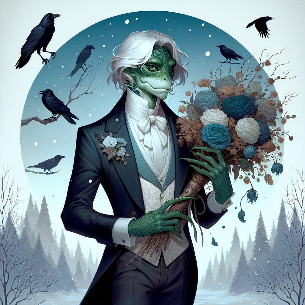 Ethereal Gentleman Frog in Elegant Evening Attire