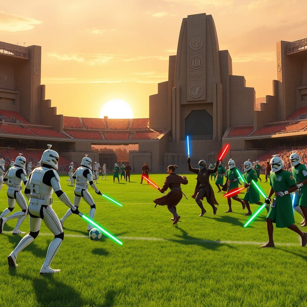 Star Wars Stadium Soccer Clash in Epic 8K Matte Painting