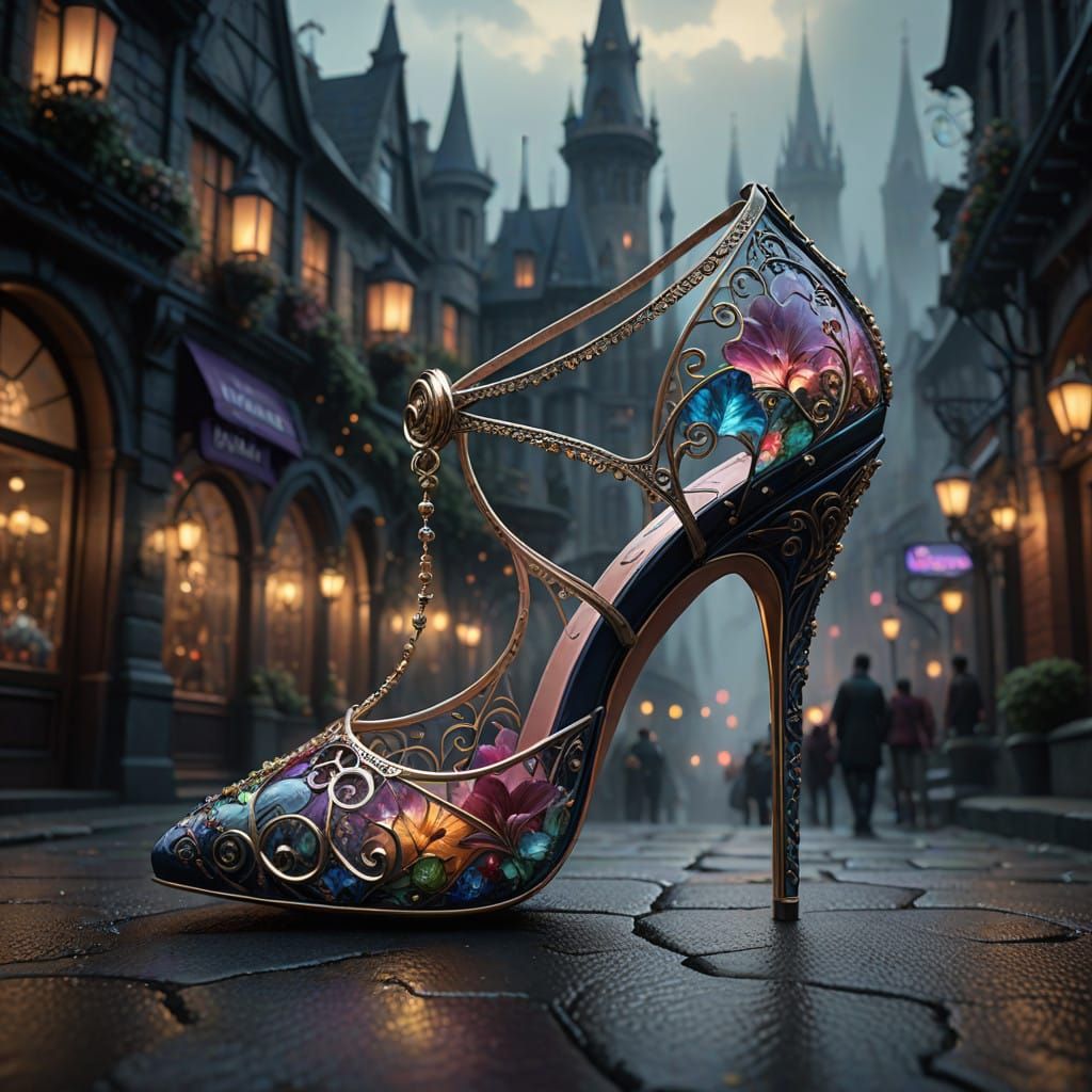 Dreamlike Stiletto Heels in Whimsical Fantasy Realm