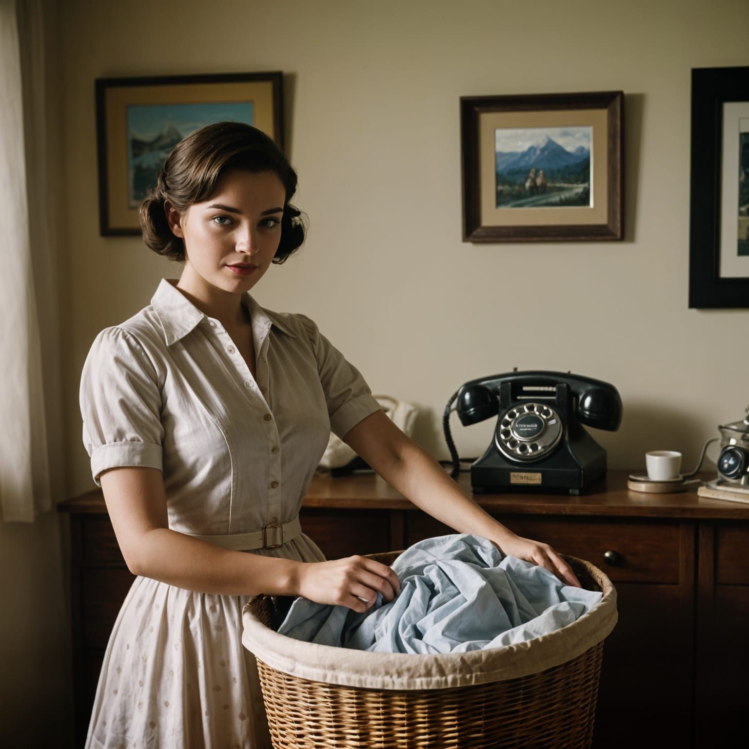 Vintage Housewife in Mid-Century Modern Home