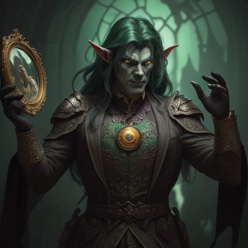 Dark Fantasy Hobgoblin Masterpiece in Front of Golden Ornate...