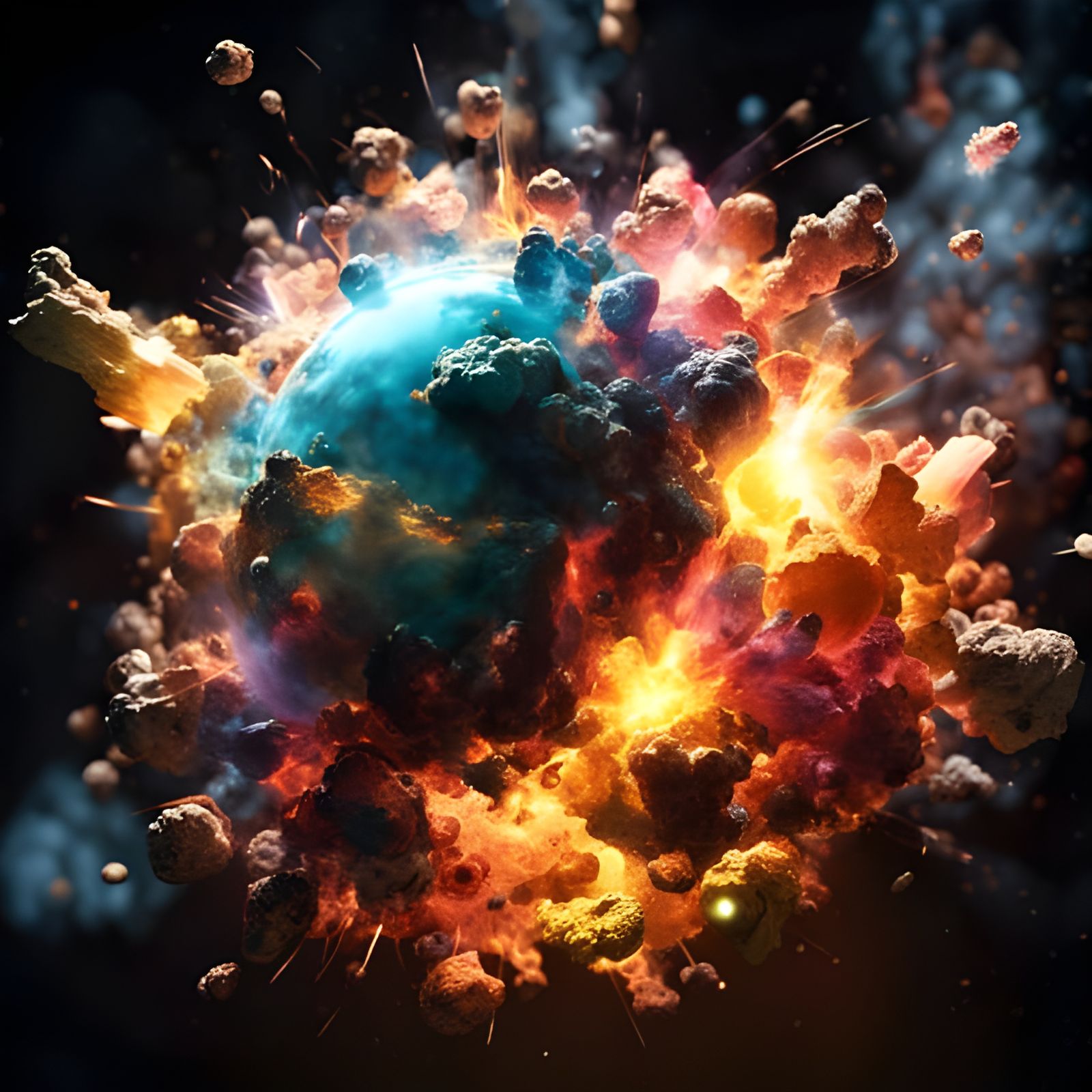Cosmic Explosion in Vibrant Colors