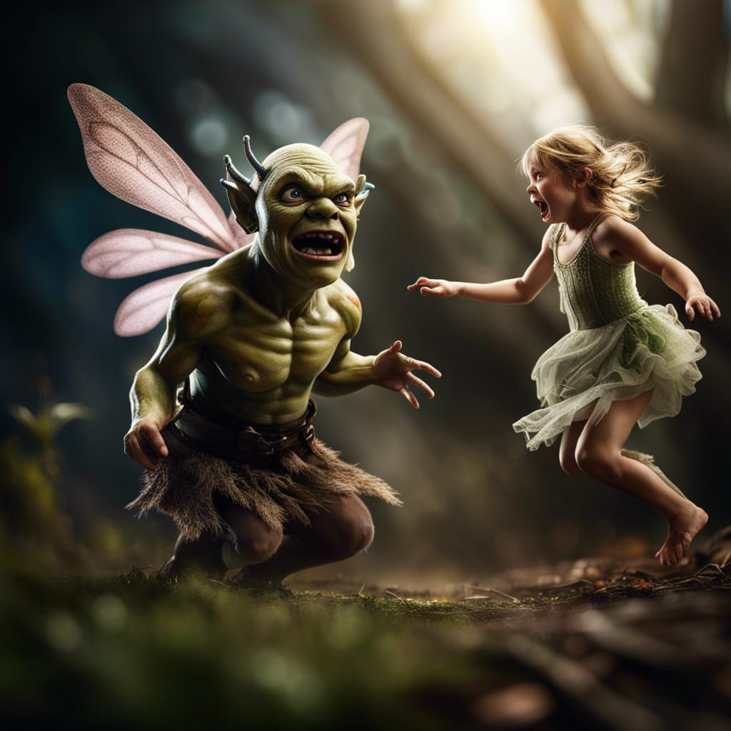 Fairy's Desperate Flight in Ogre's Terror