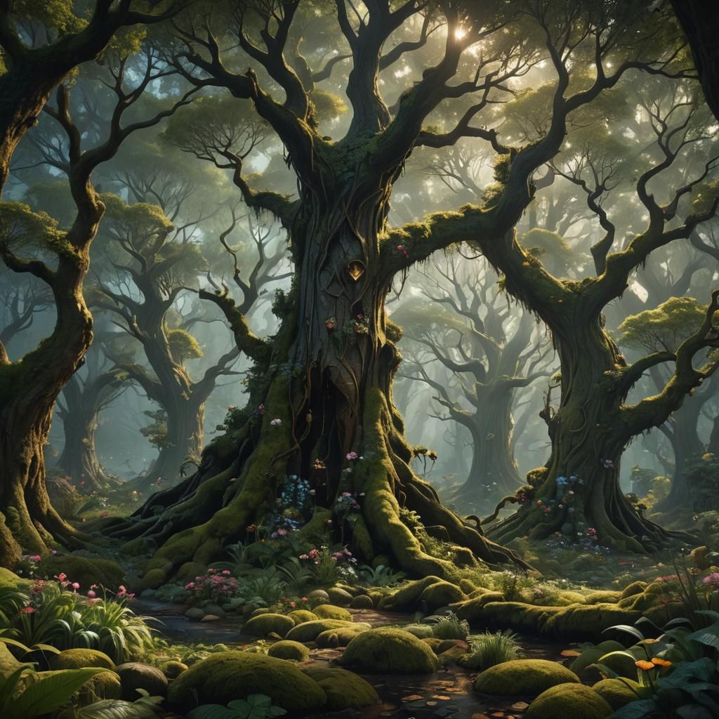 Sisters Smile Among Enchanted Forest Creatures in Whimsical...