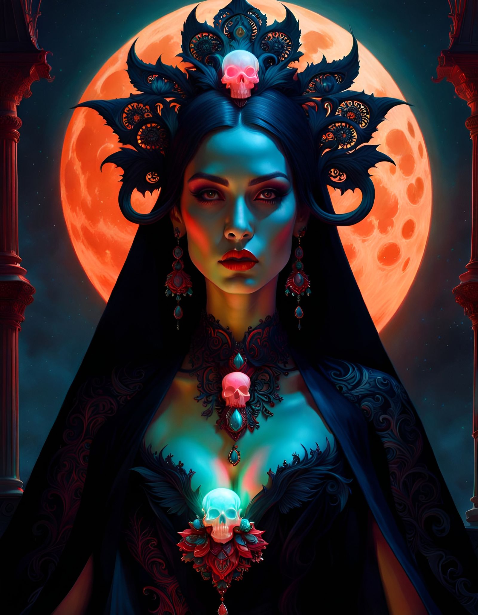 Vampire Queen in Psychedelic Moonlight