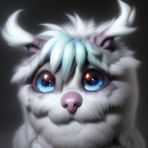 adorable & very cute fluffy baby monster