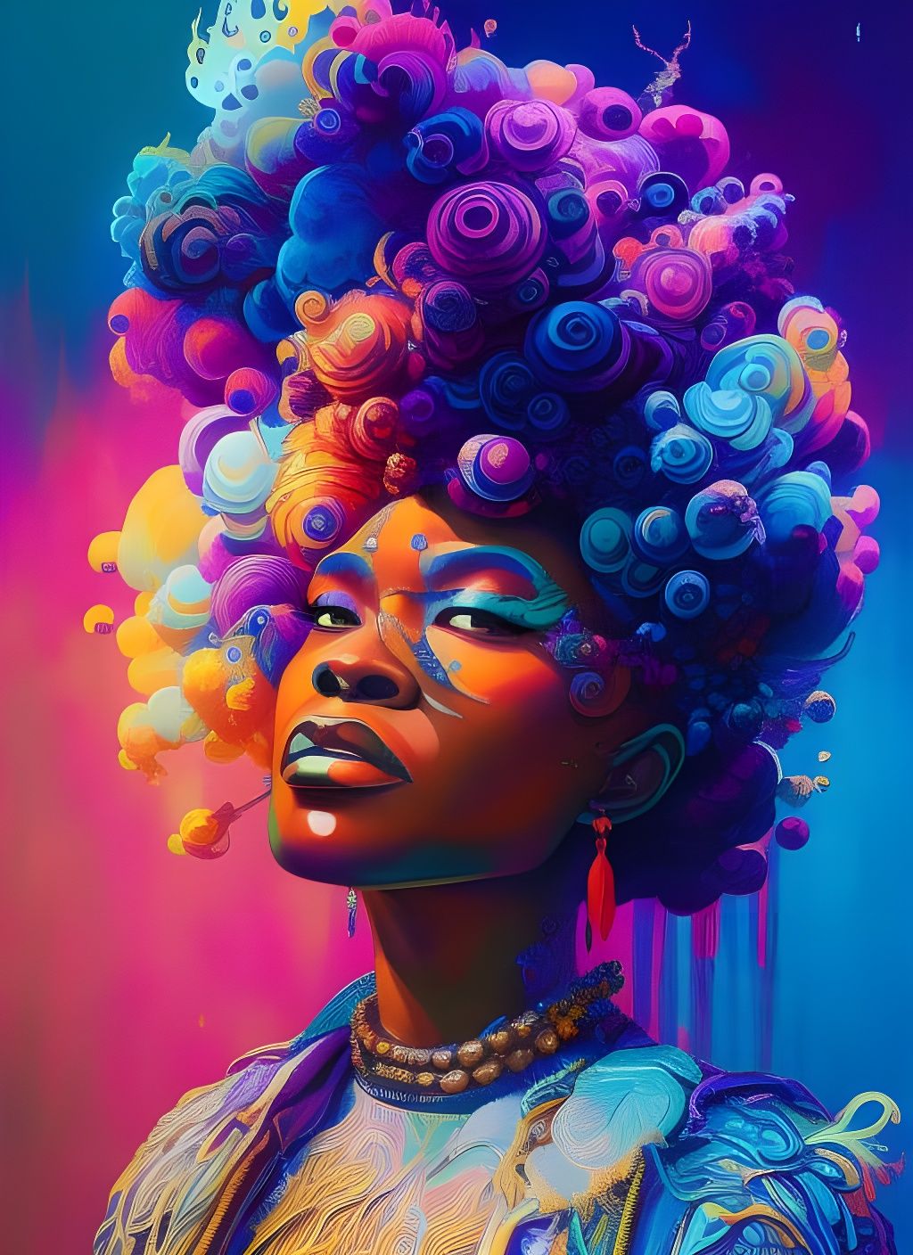 Cattlepunk DJ in Dystopian Polygon Art Style