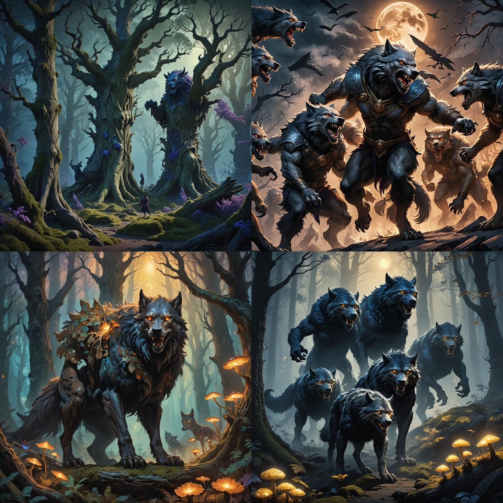 Epic Lycan Fantasy Scene in Detailed Matte Painting