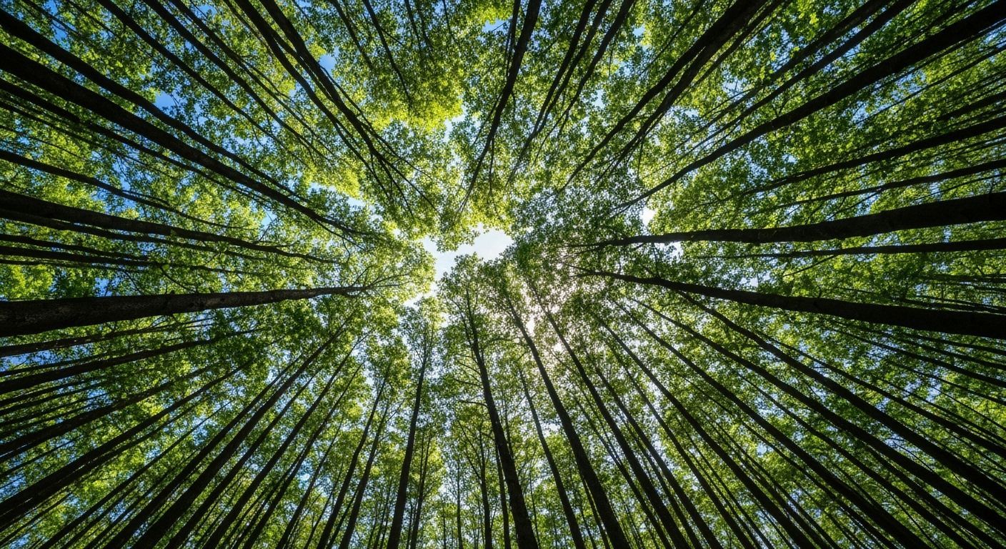 Hazelwood Forest Canopy Viewed From Ground Level