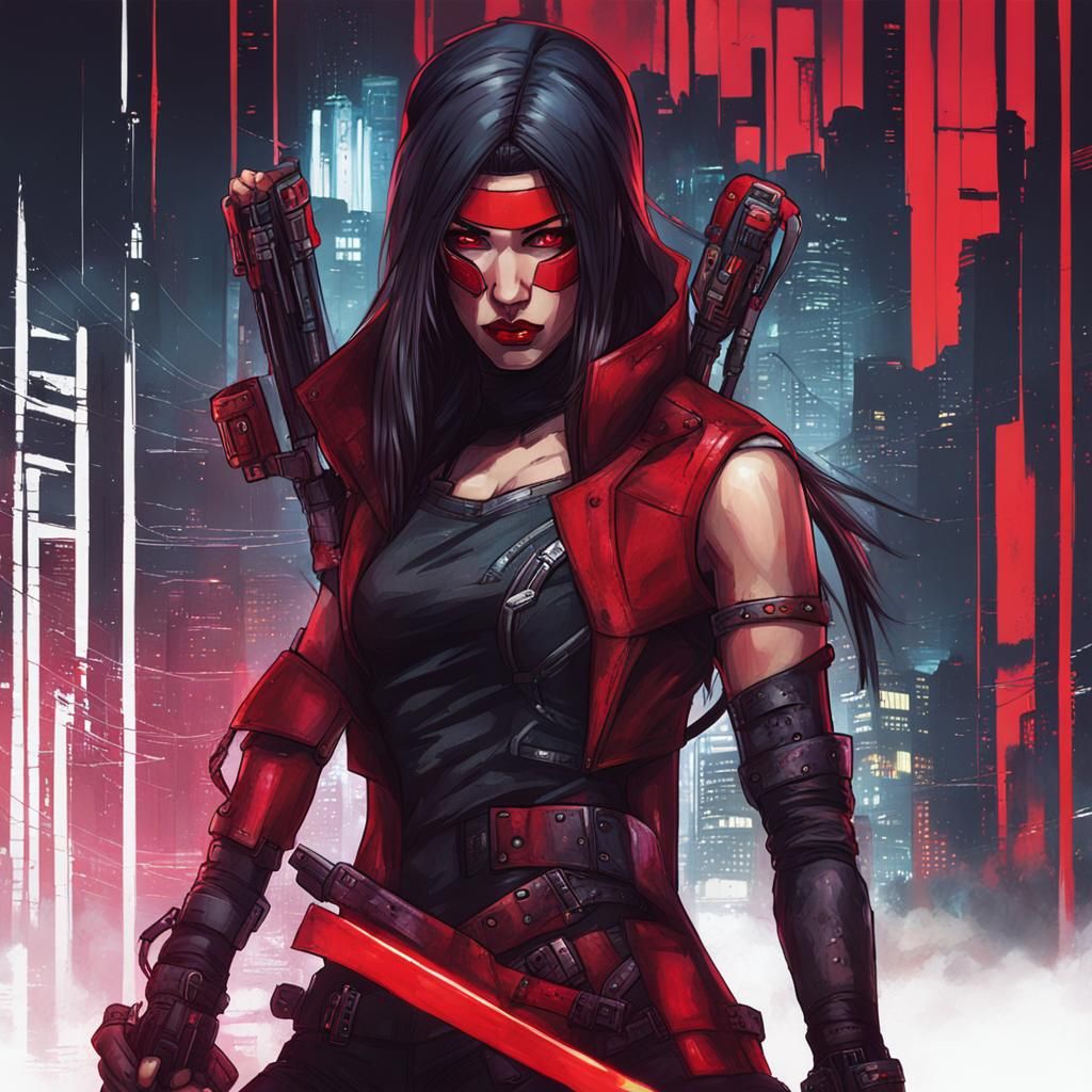 Cyberpunk Electra in Neon Metropolis
