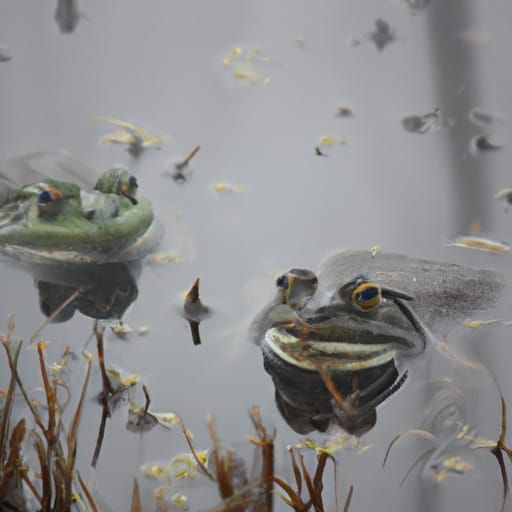 Mysterious Foggy Swamp Inhabited by Enormous Amphibians
