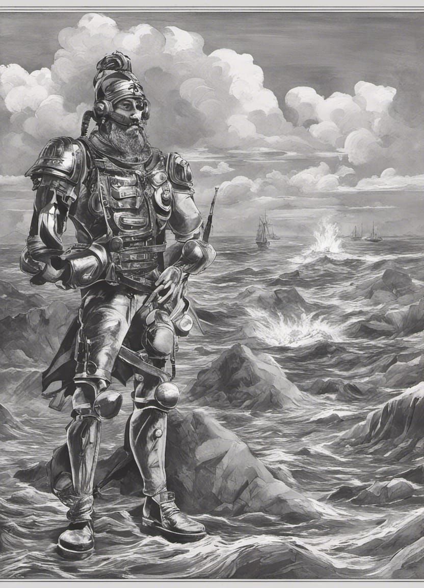 Stormy Sea Battle: Bismarck Rises Against the Rising Sun