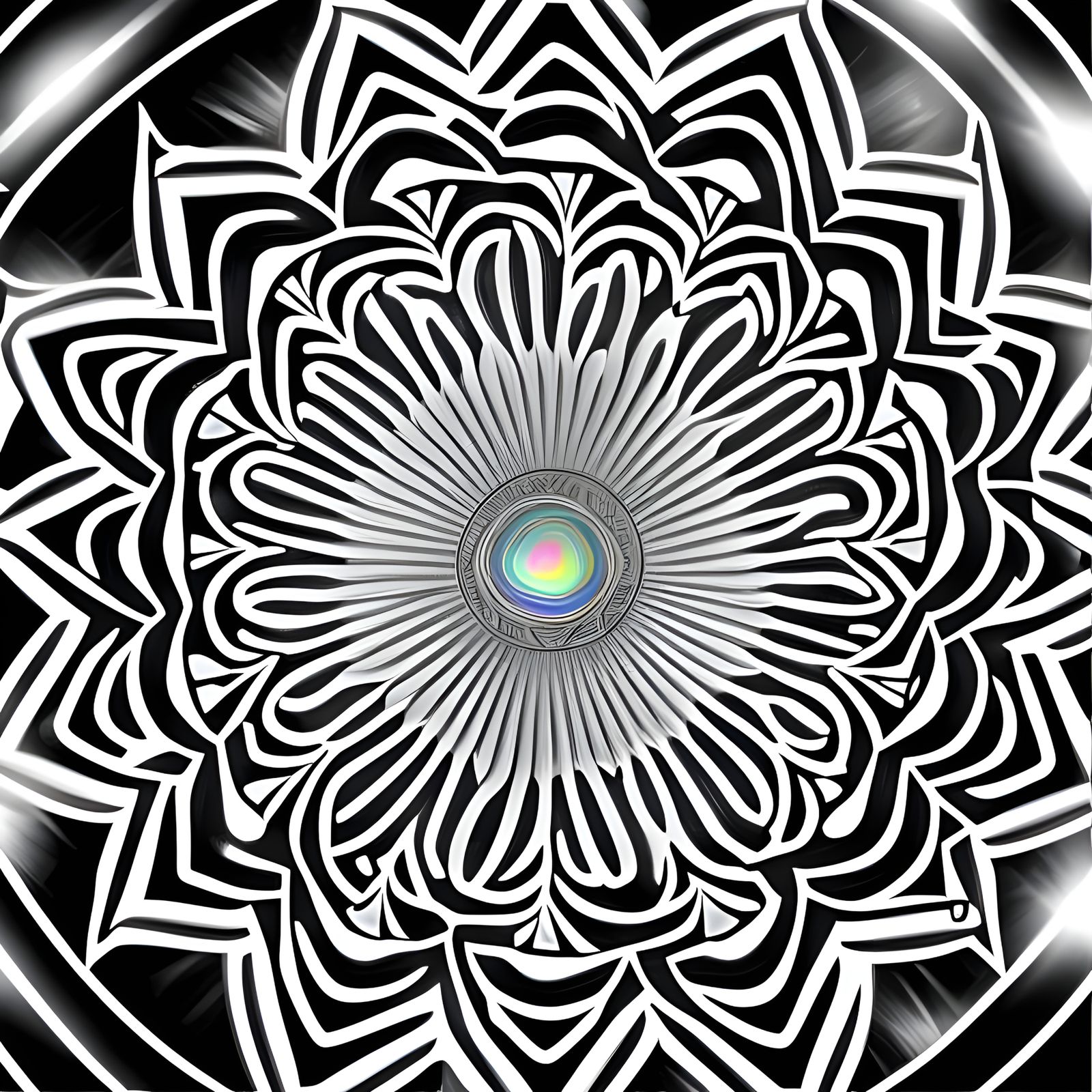 Mandala of Inner Peace: Iridescent Silver Meditations