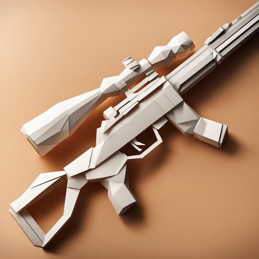 Origami Rifle Made from Paper