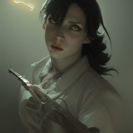 Dark Fantasy Nurse in Hyperdetailed Digital Art