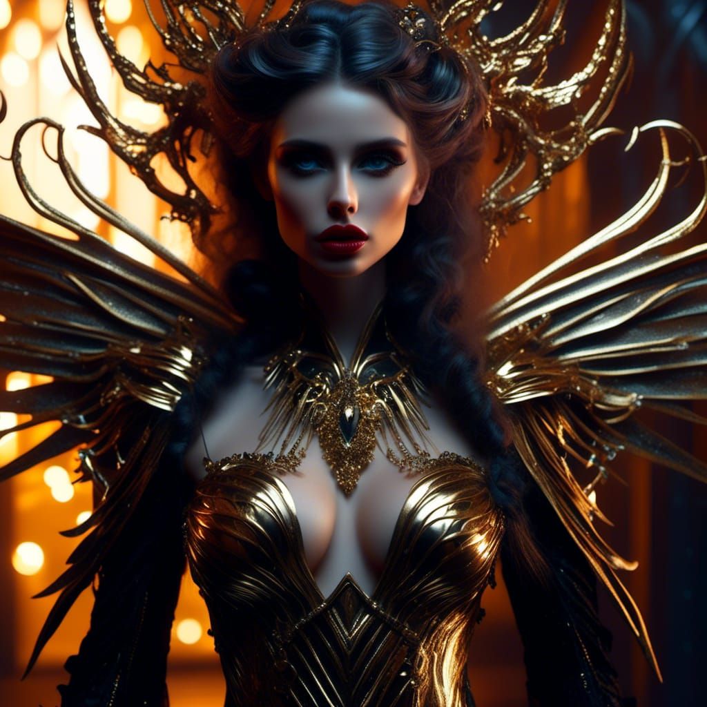 Gothic Fairy in Luxurious Dark Fantasy Portrait