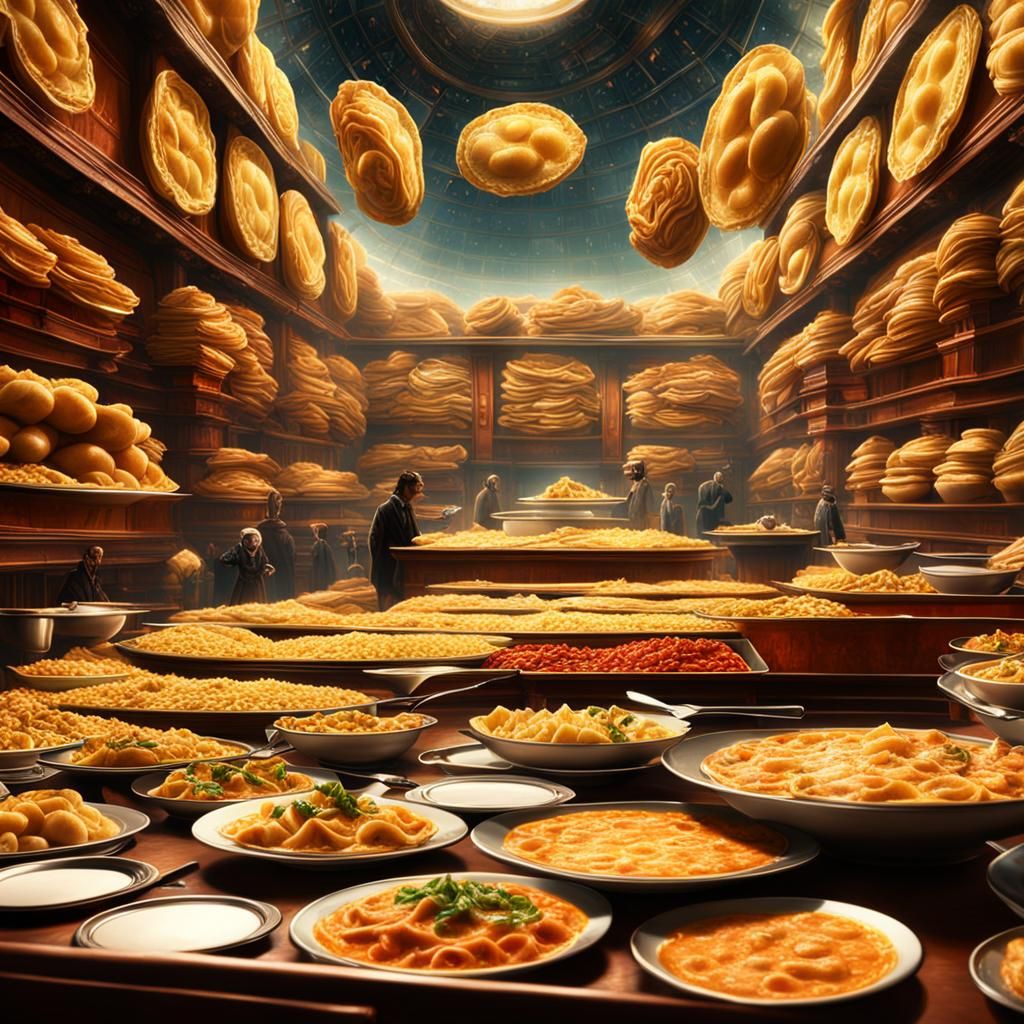 Large plate of ravioli, Epic cinematic brilliant stunning in...