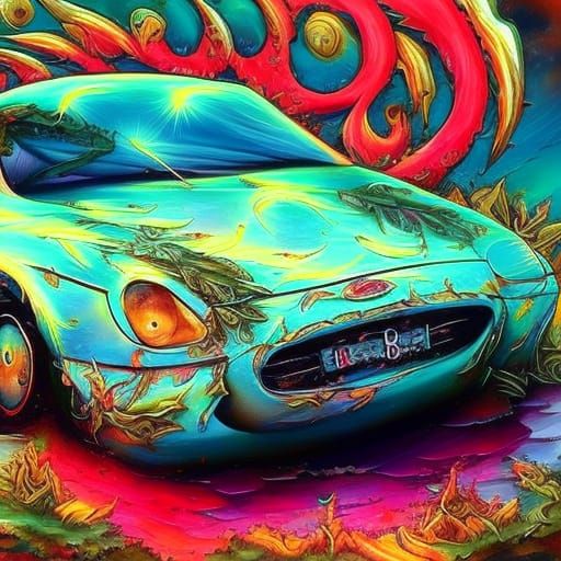 Baroque Drifting Saab in a Sea of Flowers