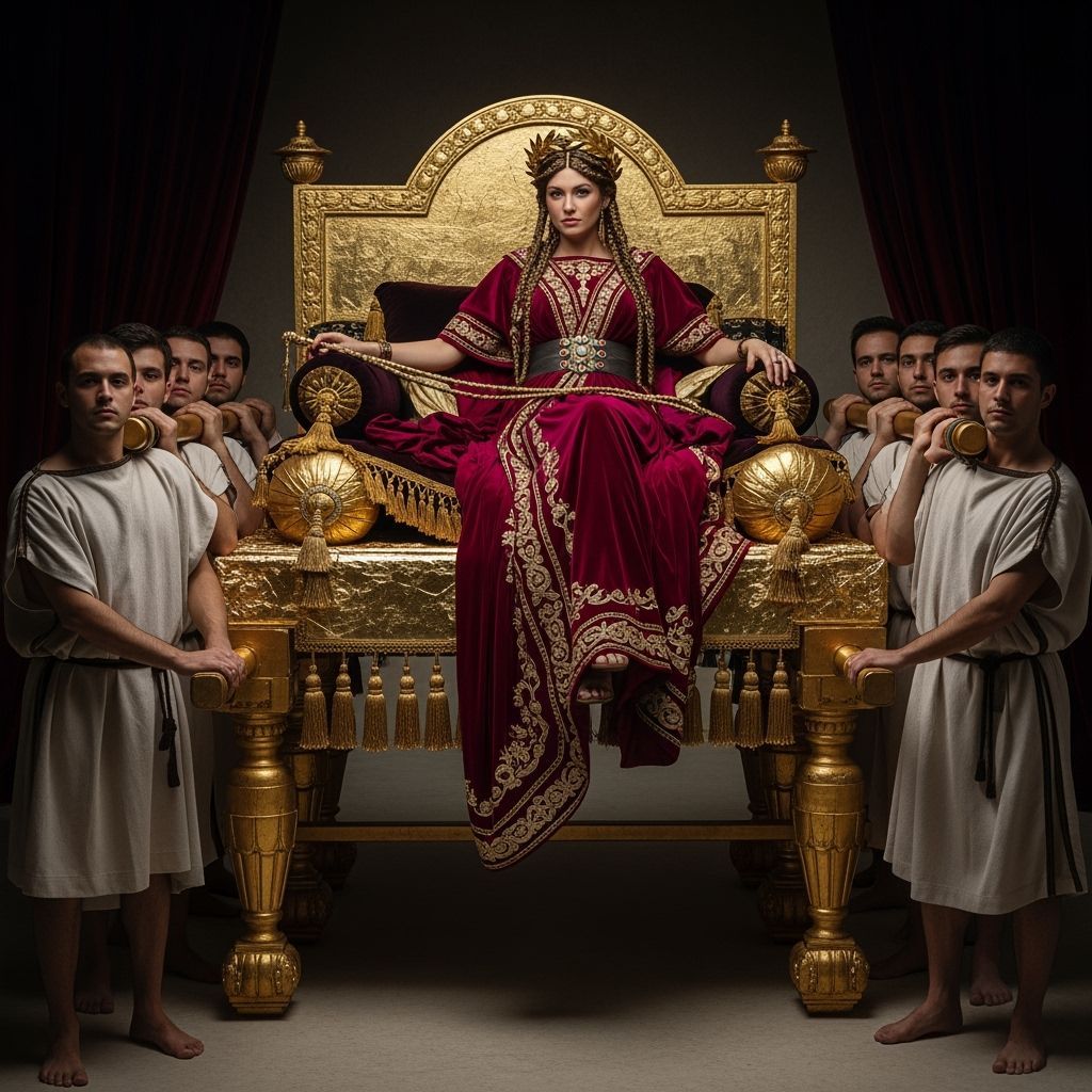 Roman Empress on Golden Litter in Dramatic Classical Style