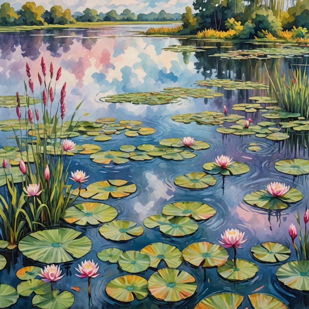 Impressionist Masterpiece with Thick Brush Strokes and Vibra...