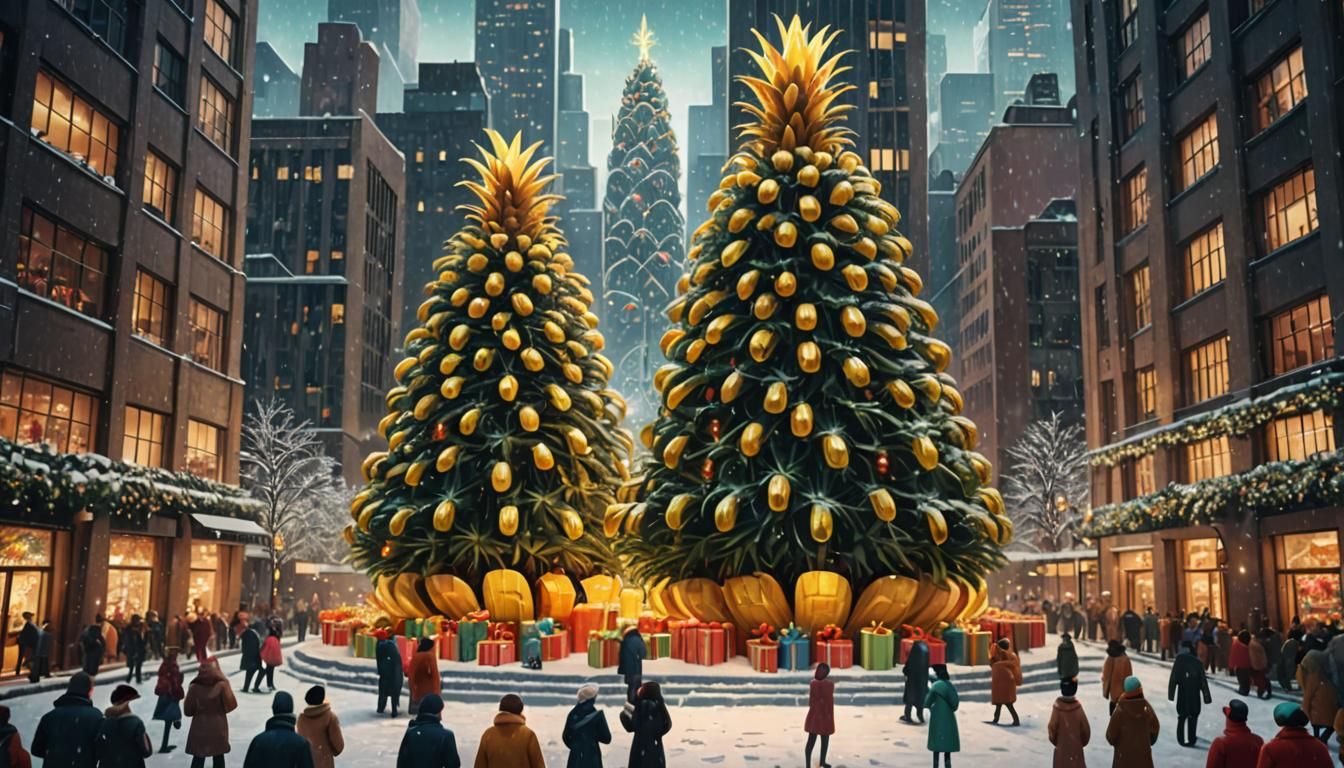 Deco-Inspired Ananas at Rockefeller Center: A Vibrant Winter...