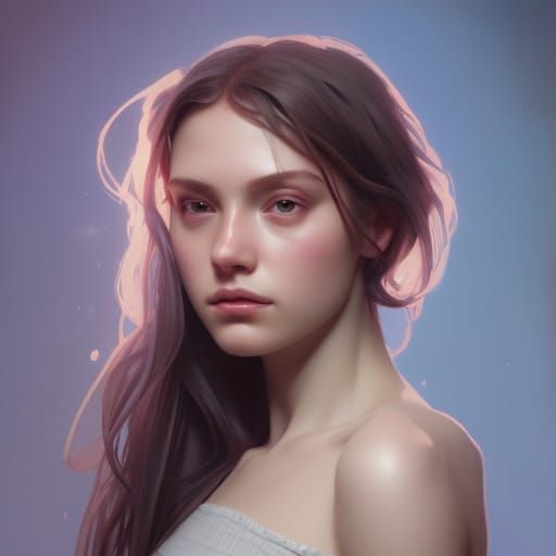 Intricate Girl Portrait in Triadic Colors