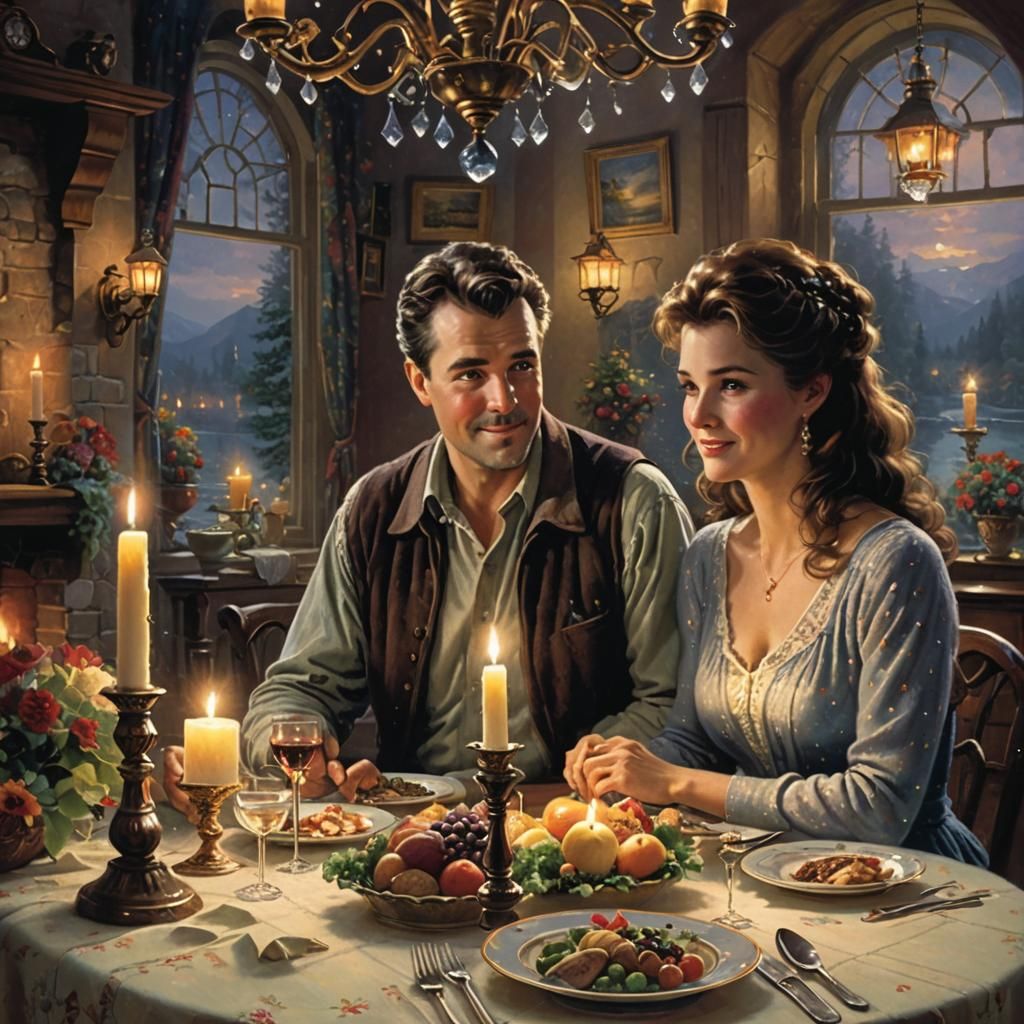 Romantic Candlelit Dinner in Warm Ambiance