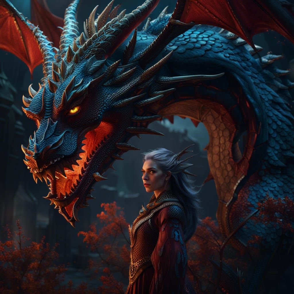 Ethereal Dragon Goddess in Whimsical Landscapes