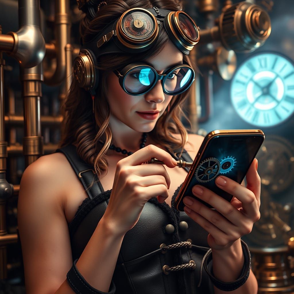 Steampunk Goddess Revives Ancient Mobile Device