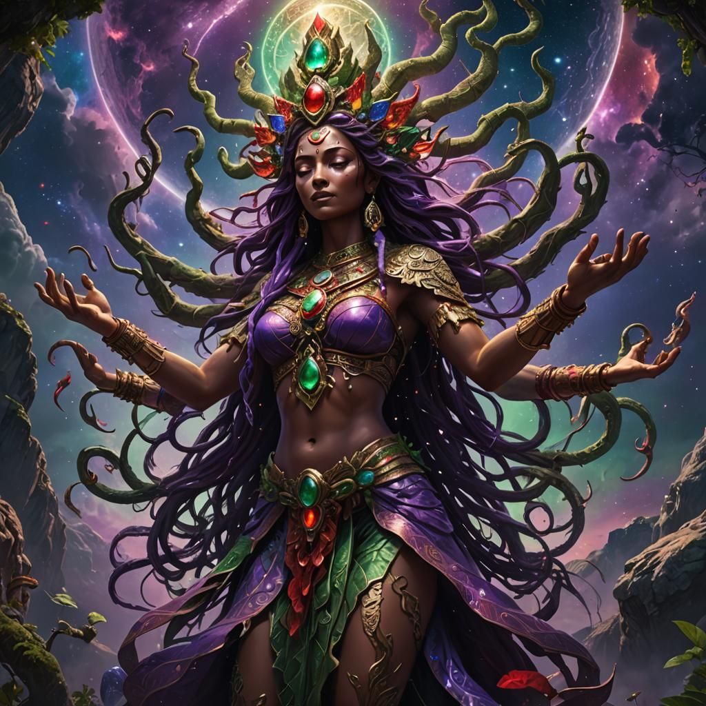 Ethereal Goddess Descends upon a Sacred Earth