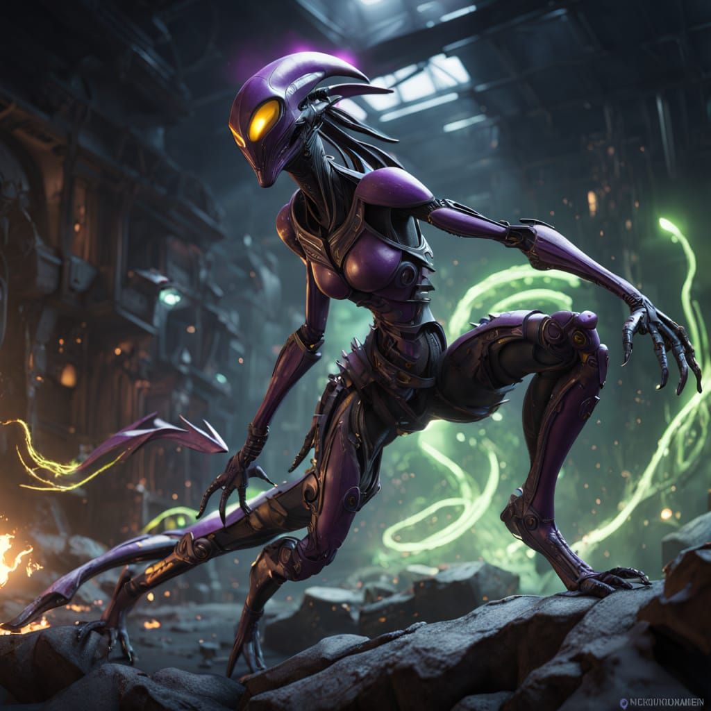 Kim Possible in Dark Fantasy Xenomorph Armor