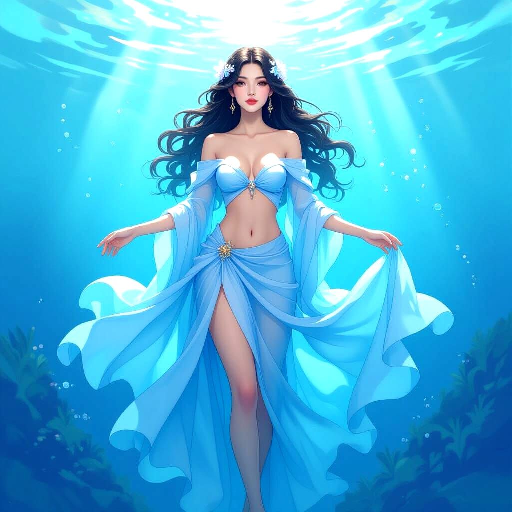 Majestic Queen of Water, AI Generated