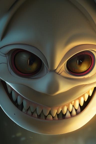 Sinister Smiley Face Concept Art with Dynamic Lighting