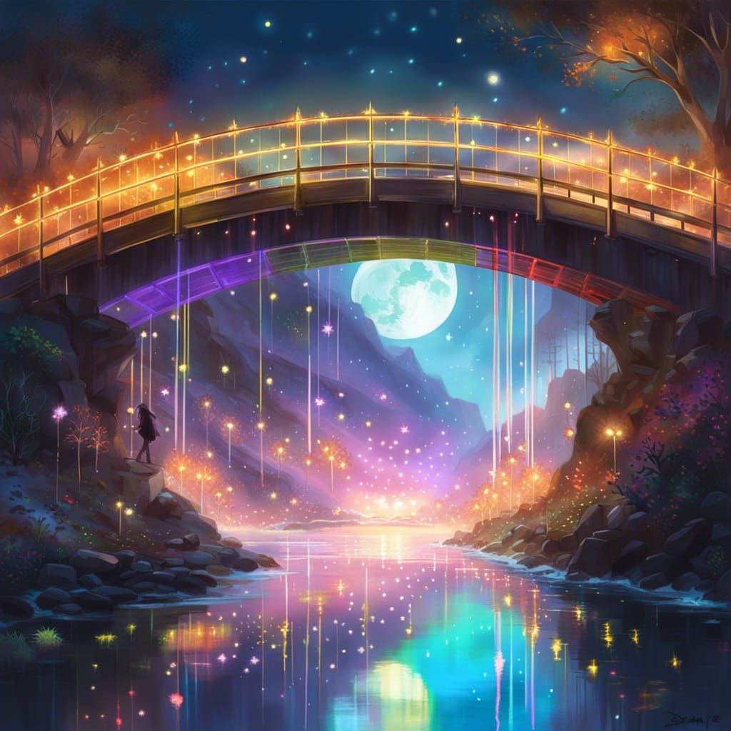 Enchanted Fairy Bridge in Whimsical Hyper-Realism