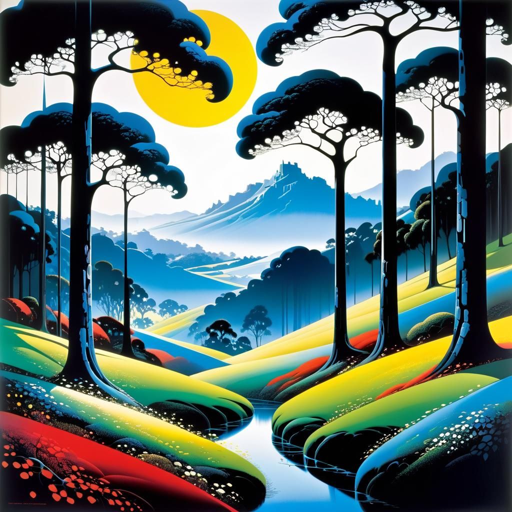 Elegant Enchantress in Epic Epoxy Landscape