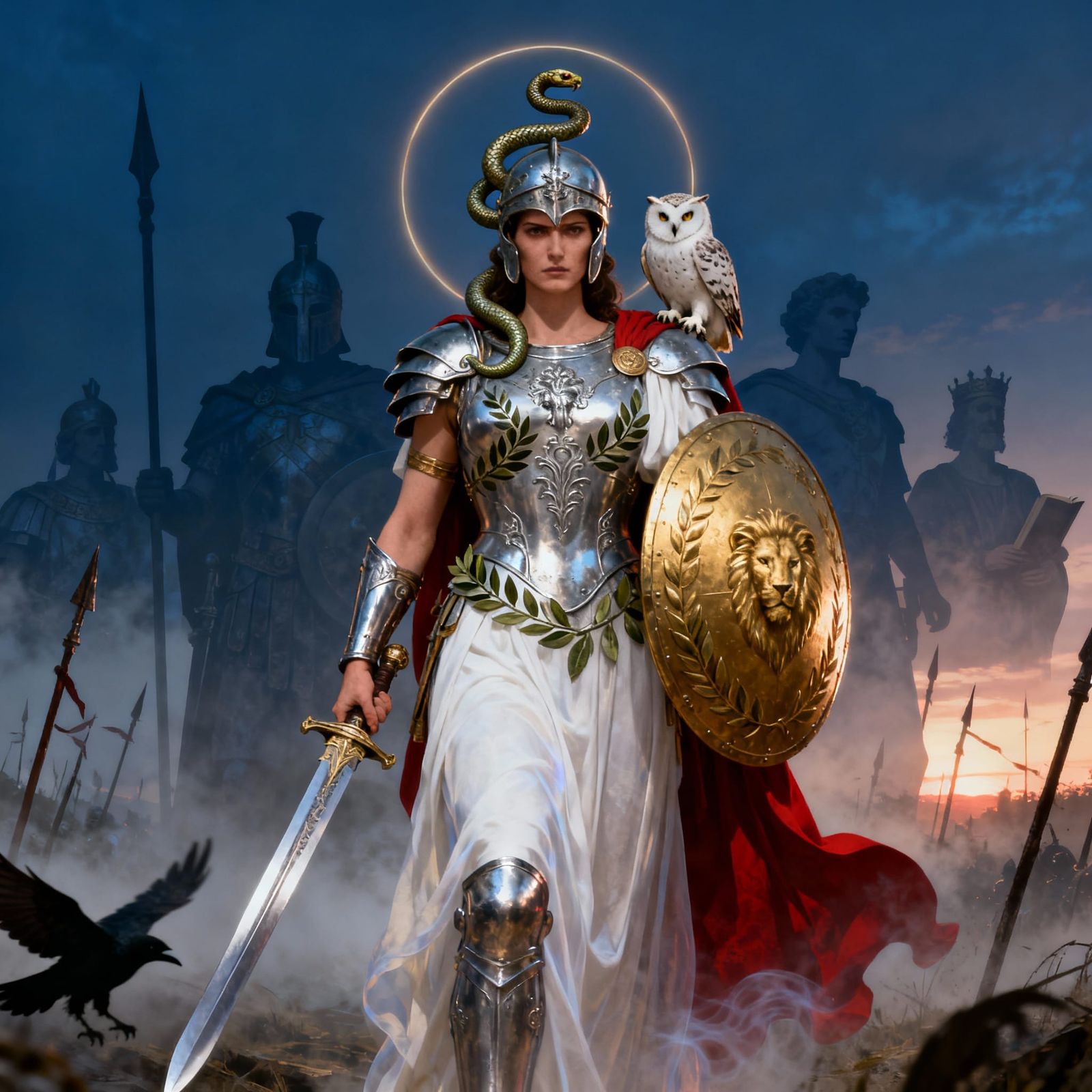 Minerva Ultor Goddess of Wisdom and War in Cinematic Style