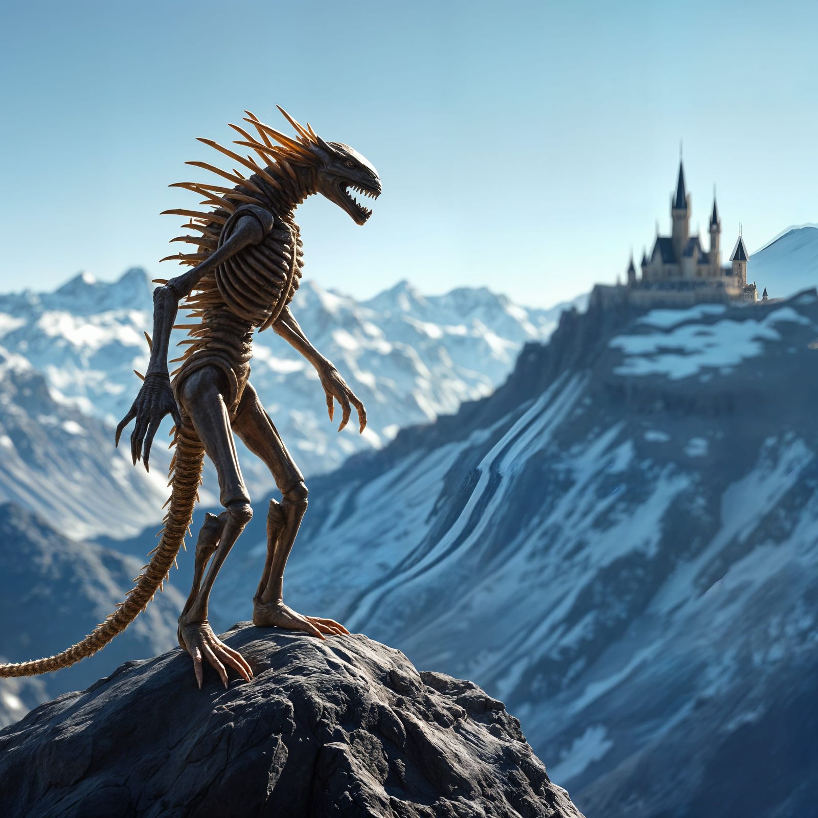 Toothpicks Beast on a Mountain Summit