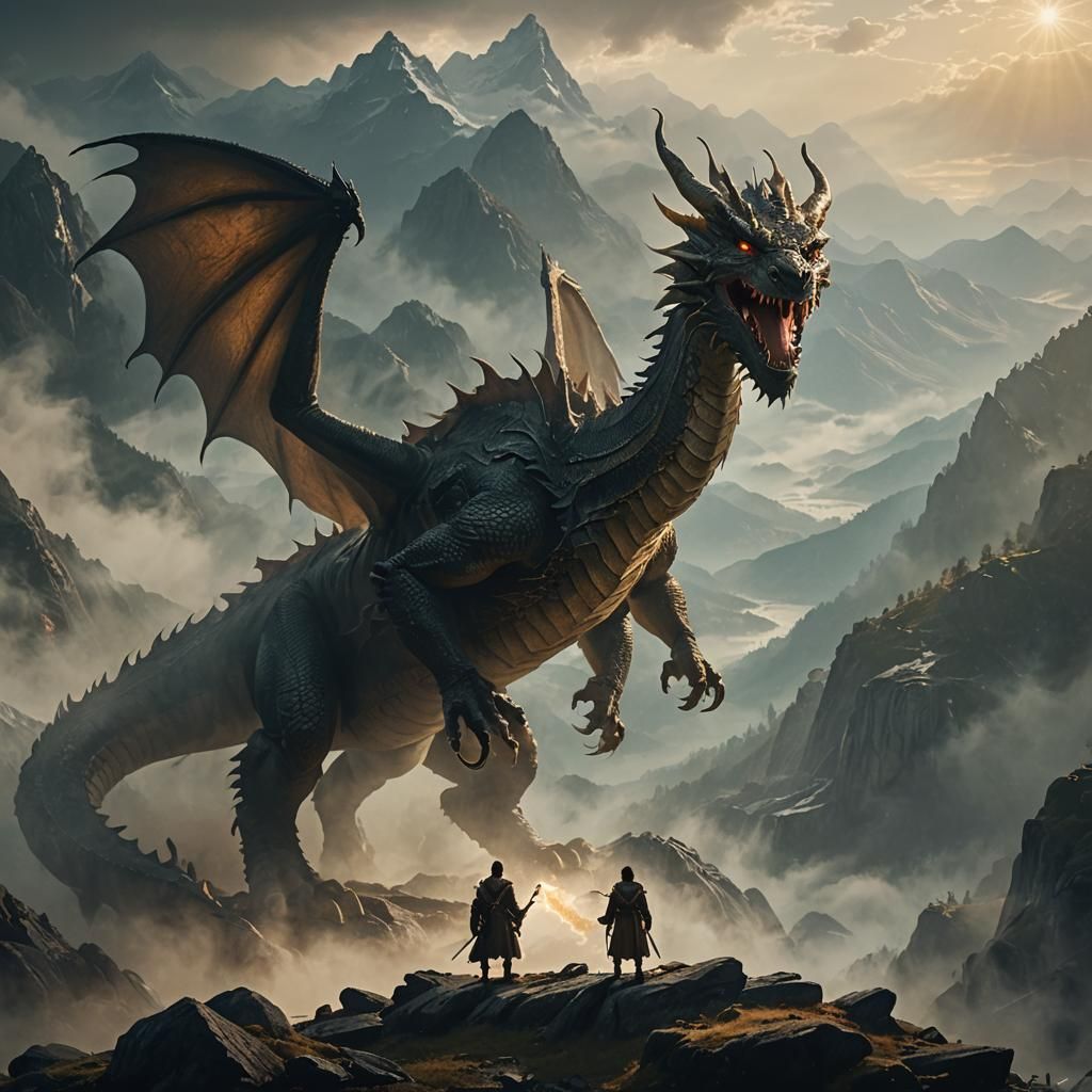 Epic Dragon and Oner Heroic Standoff in Misty Mountains