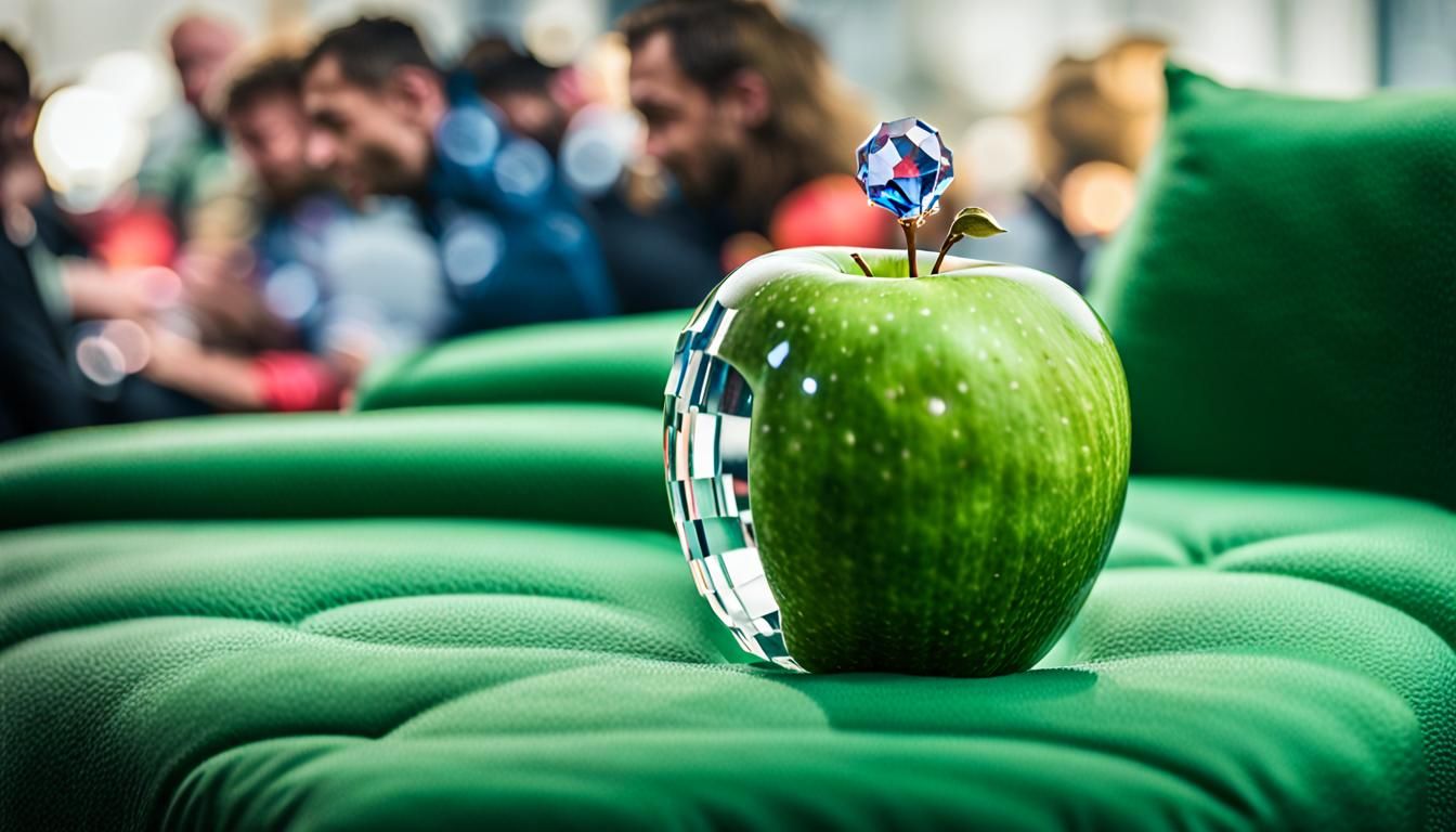 A green crystal clear apple