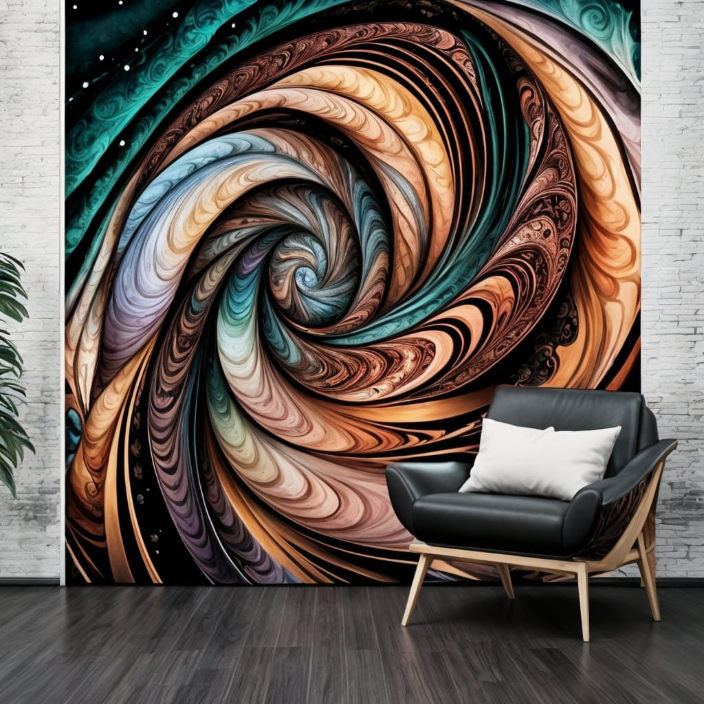 Surreal Beauty in a Vibrant Fibonacci Pattern