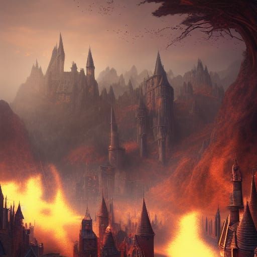 Epic Quidditch Arena in Vibrant Colors