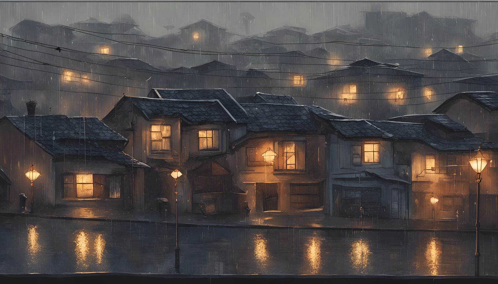 Rainy City Streets in a Nostalgic Mood